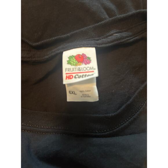 VGUC Fruit of the Loom Men's Number 785 Black Tee Shirt Size 6X - Picture 3 of 5